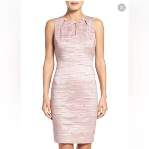 Eliza J Embellished Crinkled Tafetta Cutout Mauve Sheath Dress Size 12